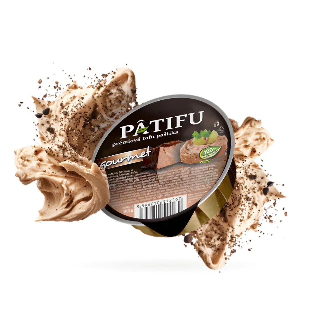 Patifu gourmet tofu pate in round container with creamy plant-based spread and herbs, iPlantBased UAE