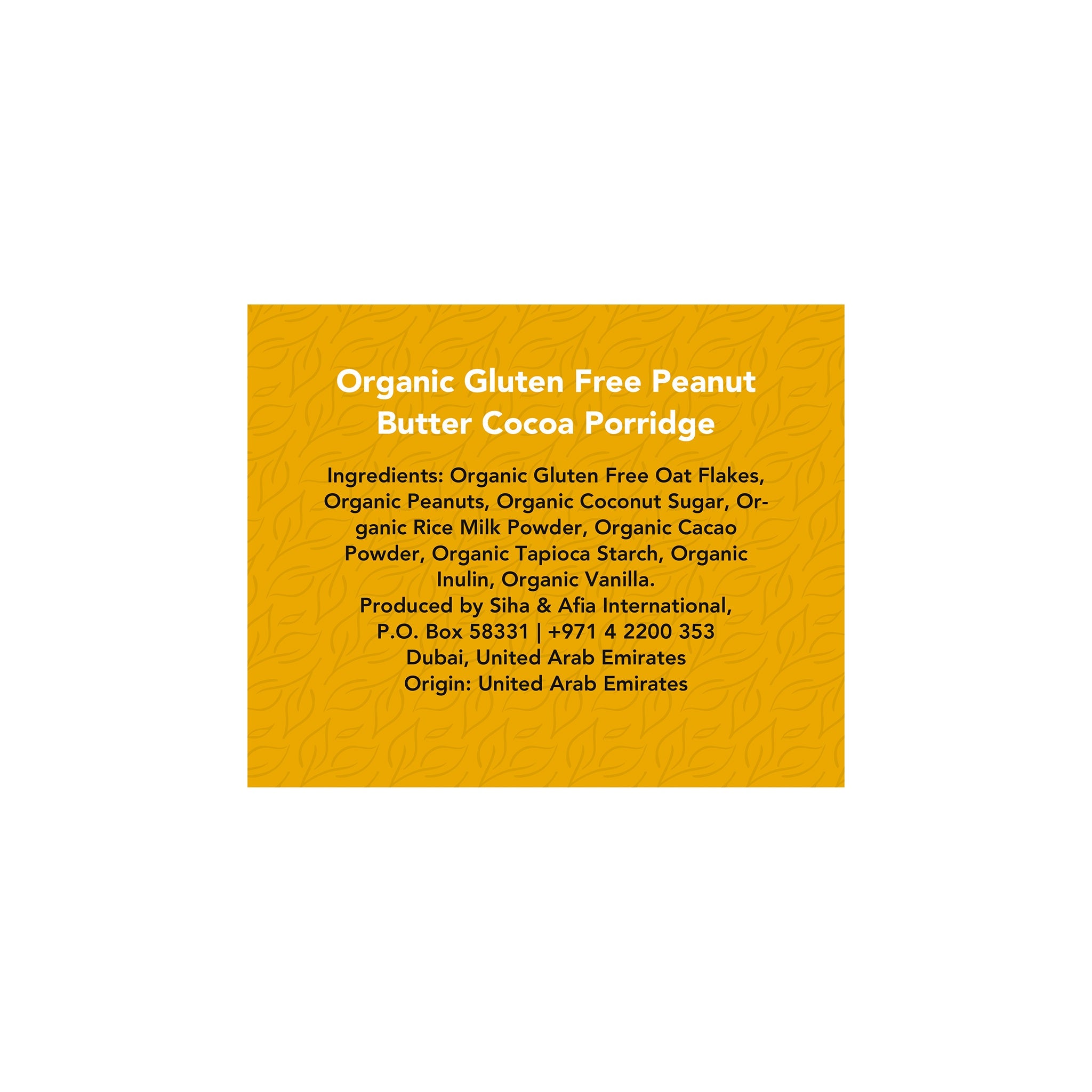 Meadows Organic Peanut Butter Cocoa Porridge