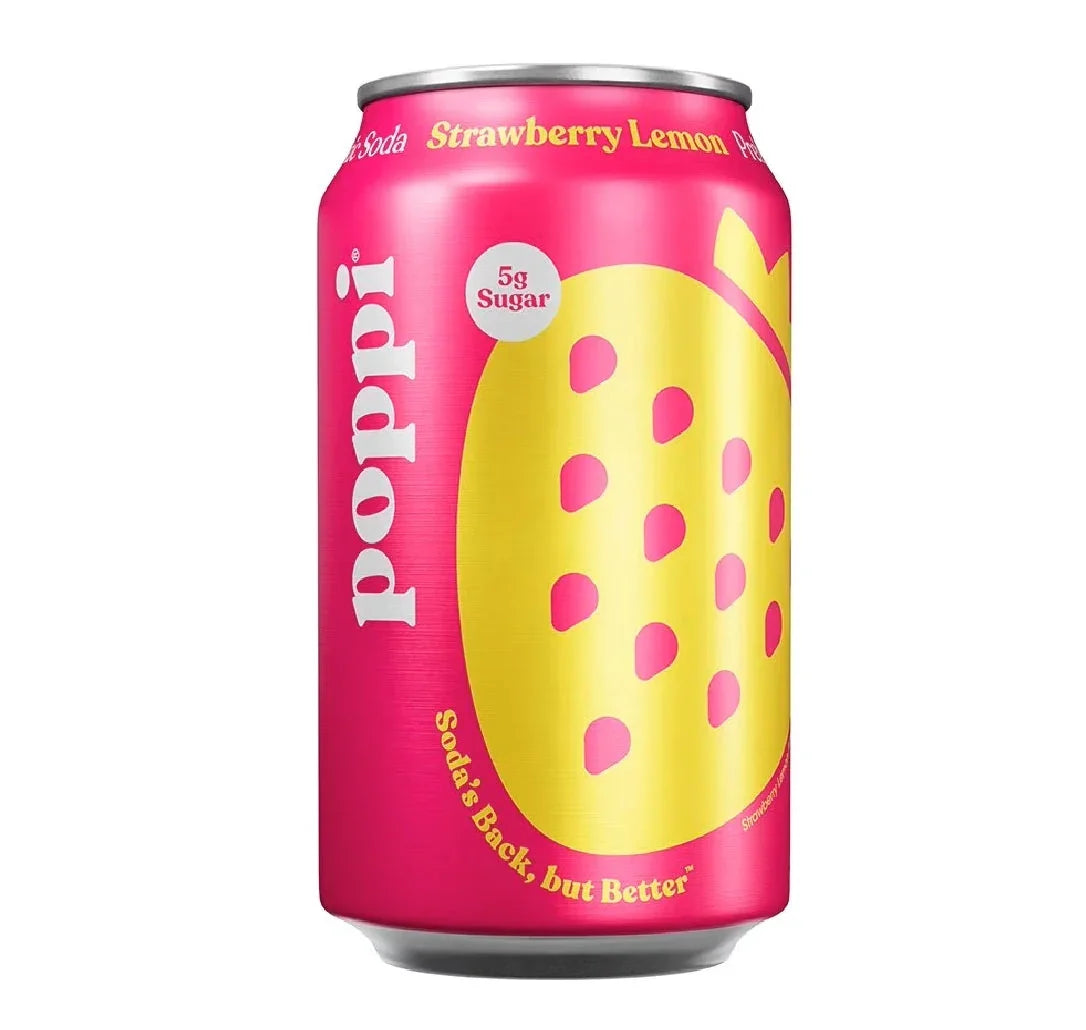 Poppi Prebiotic Soda Strawberry Lemon 355ml