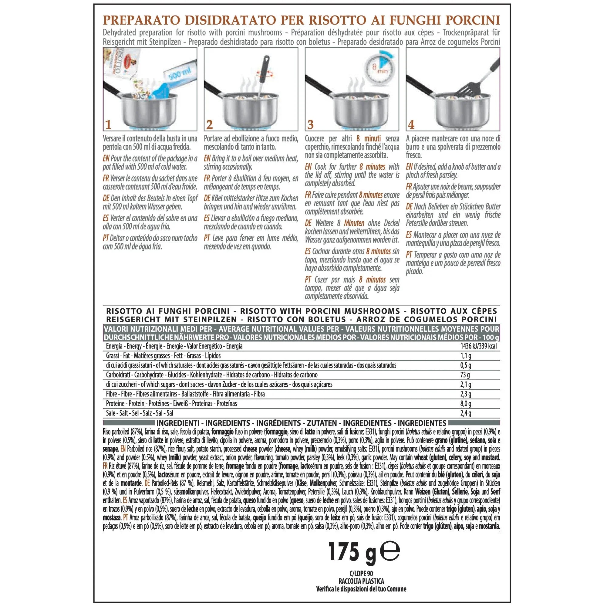 Curtiriso Porcini Mushrooms Risotto 175g