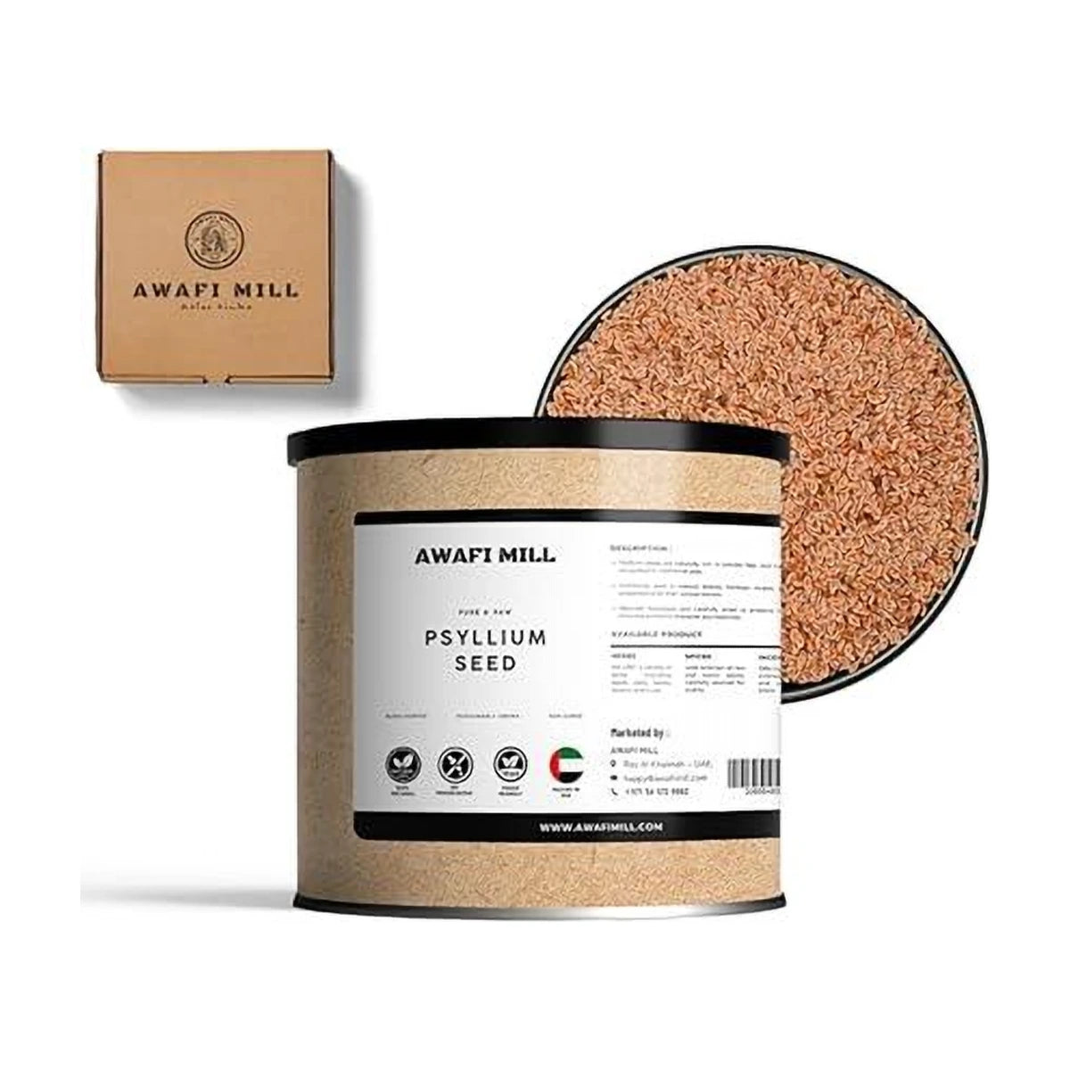 AWAFI MILL Dried Psyllium Seeds | Ispaghol Whole - 100 g | 3.5 Oz | Welaza