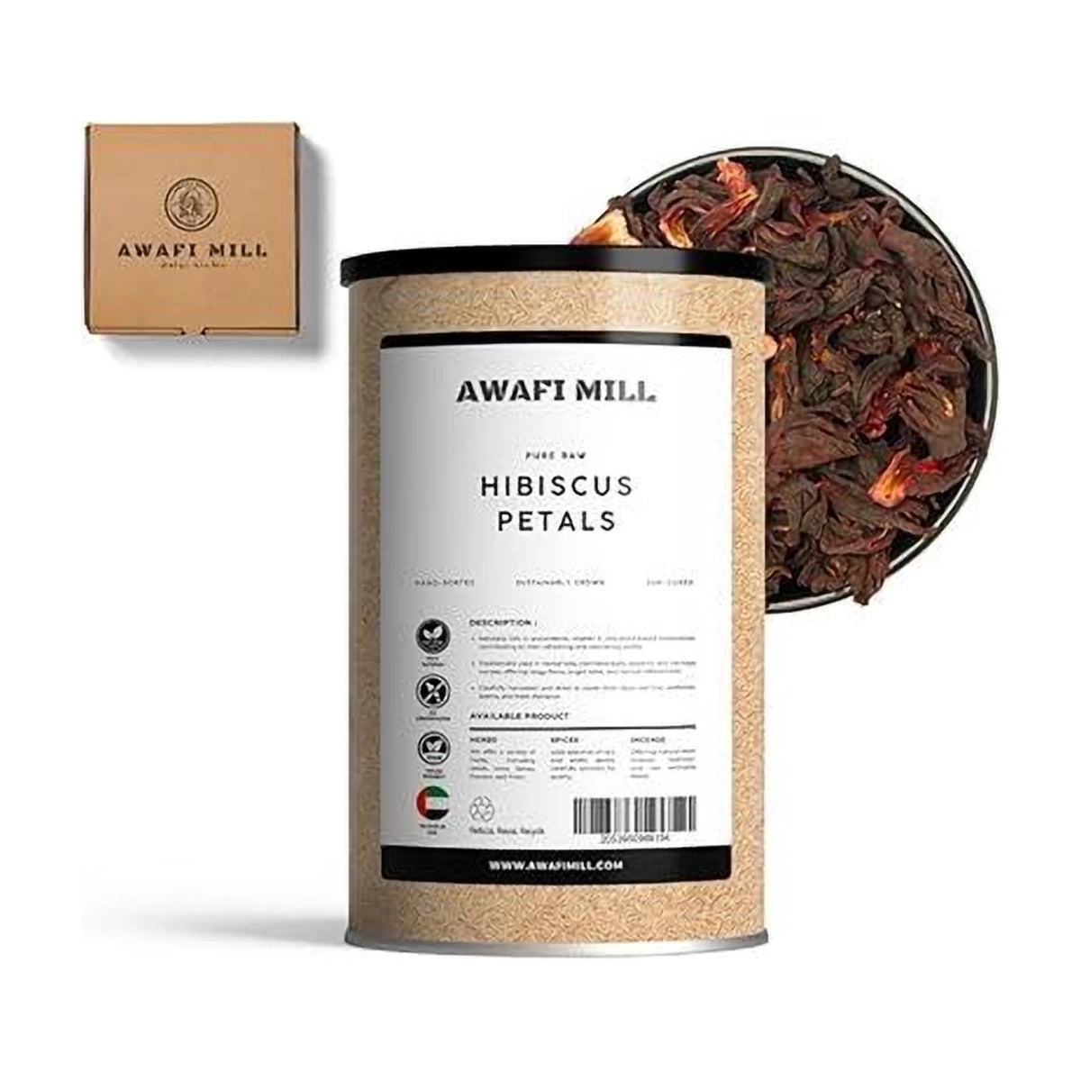 AWAFI MILL Dried Hibiscus Flower - 100 g | 3.5 Oz | Welaza