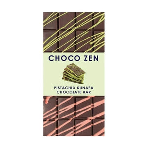 Choco Zen Pistachio Kunafa Dark Dubai Chocolate Bar 100g - View 3 | Welaza