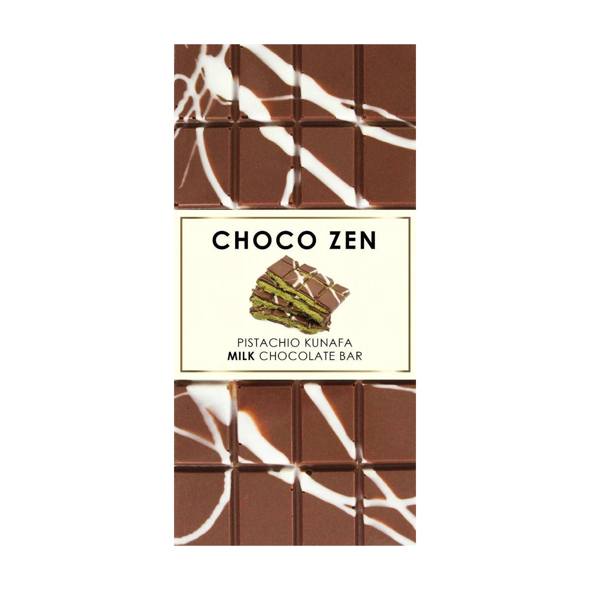 Choco Zen Pistachio Kunafa Milk Dubai Chocolate Bar 100g - View 3 | Welaza