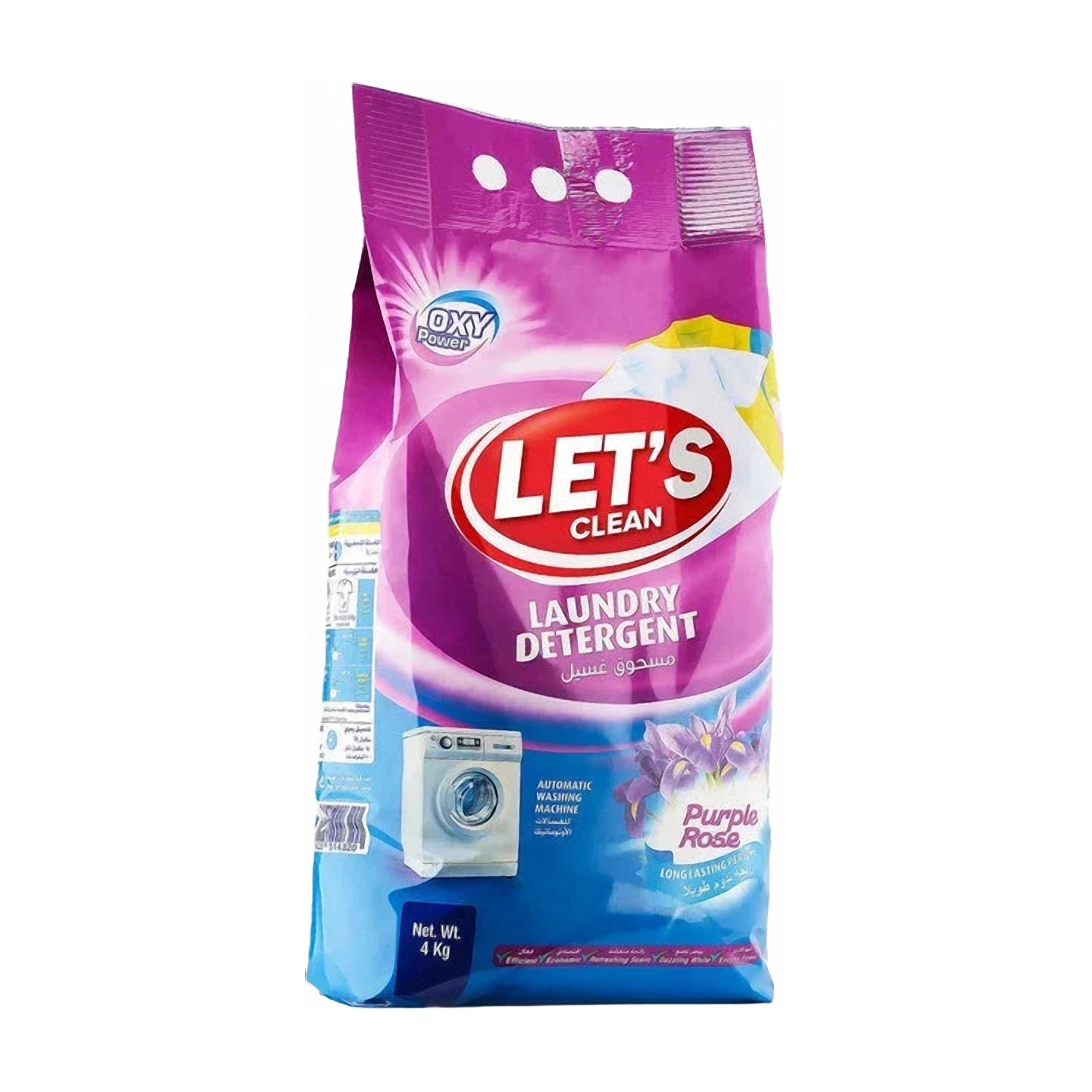 Let's Clean Detergent Powder For Automatic Purple Rose