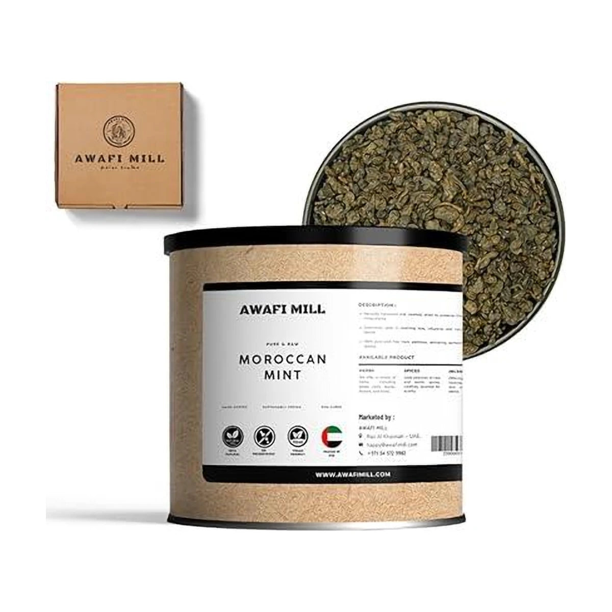 AWAFI MILL Moroccan Mint Leaves Mentha Spicata Var - 100 g | 3.5 Oz | Welaza