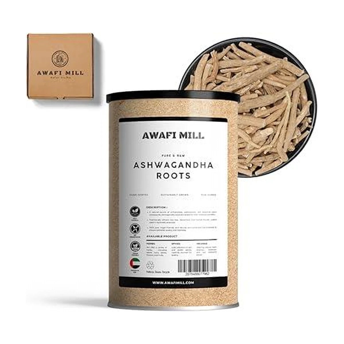 AWAFI MILL Ashwagandha Root Withania Somnifera - 100 g | 3.5 Oz | Welaza