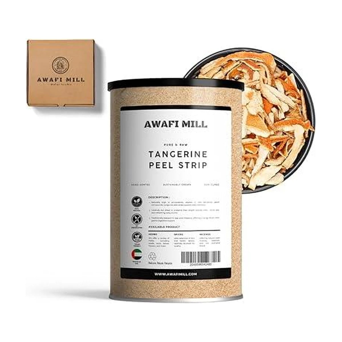AWAFI MILL Dried Tangerine Peel Strip Orange Peel - 100 g | 3.5 Oz | Welaza