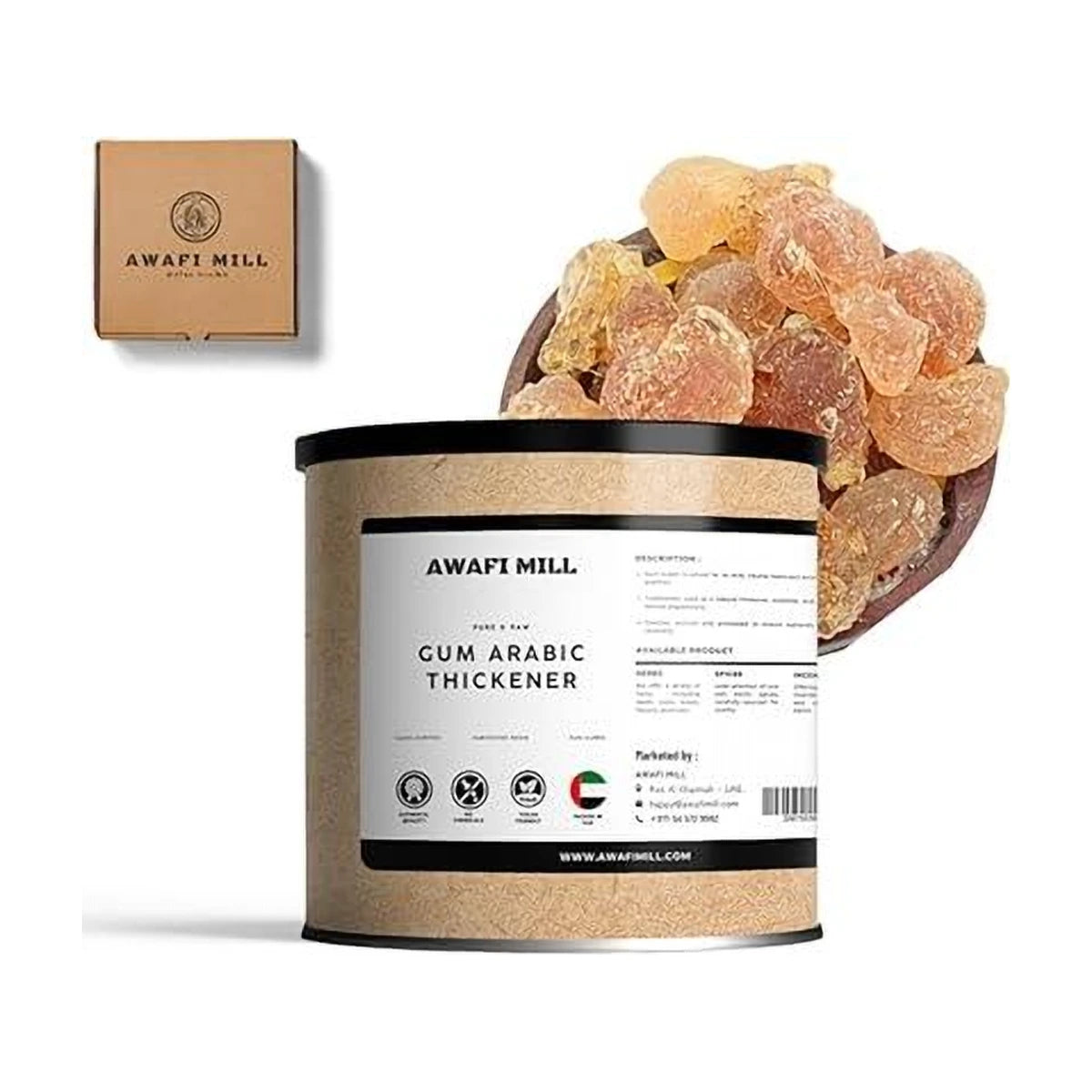 AWAFI MILL Arabic Gum Edible Resin - 100 g | 3.5 Oz | Welaza