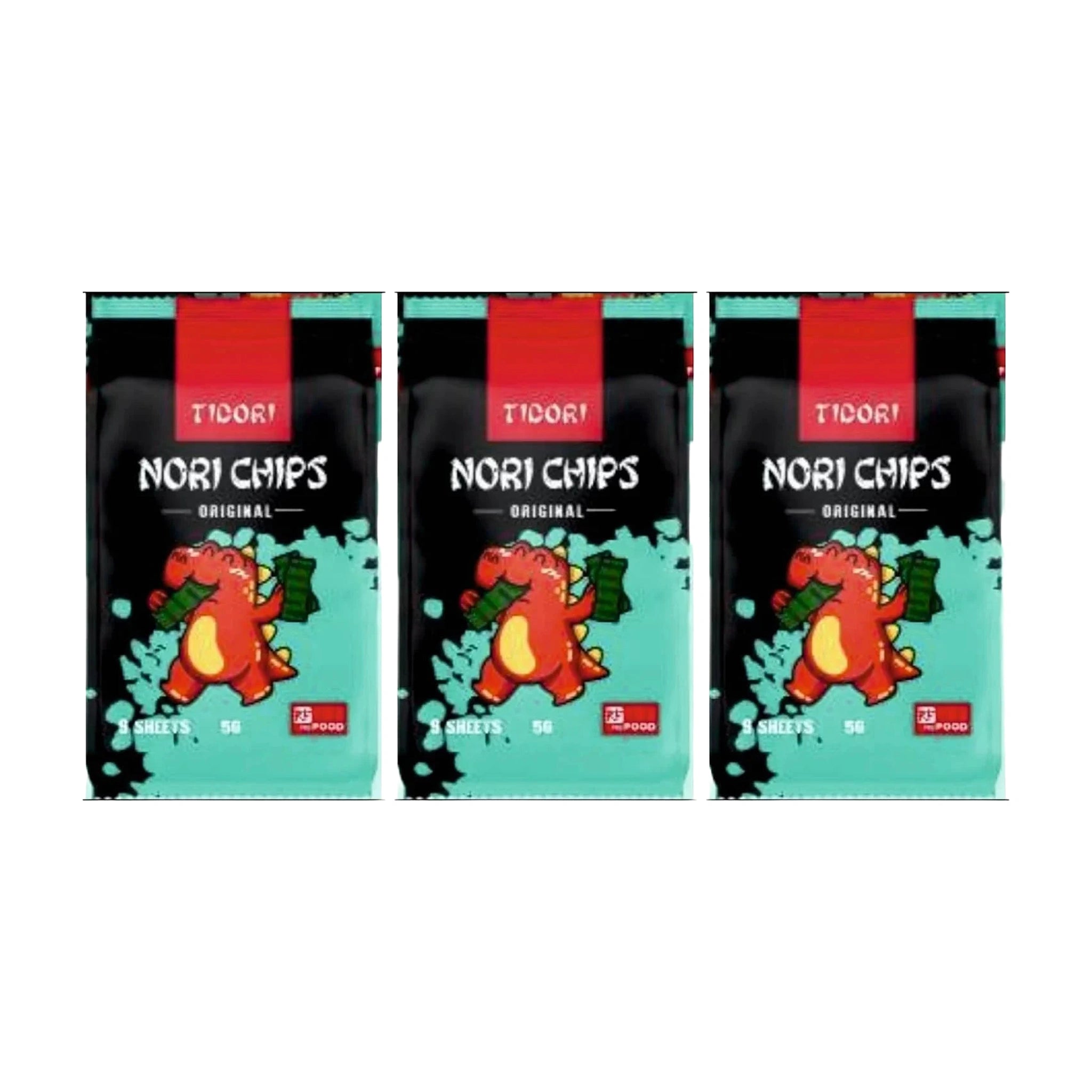 Tidori Nori Chips Original Taste 5g (Pack of 3)