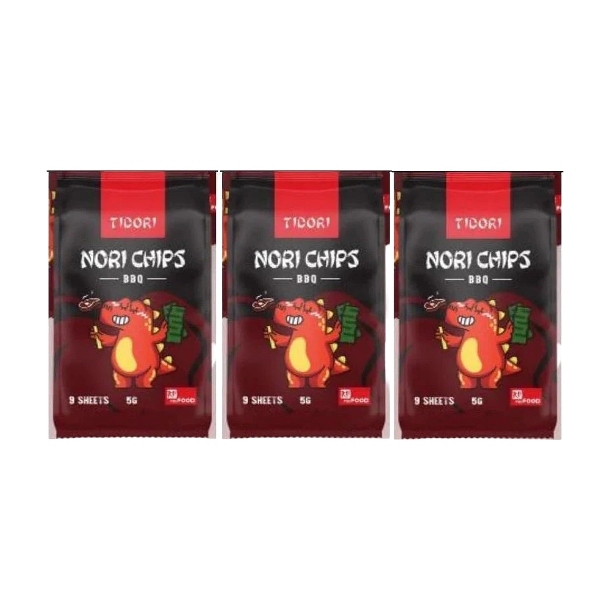 Tidori Nori Chips BBQ Flavour 5g (Pack of 3)