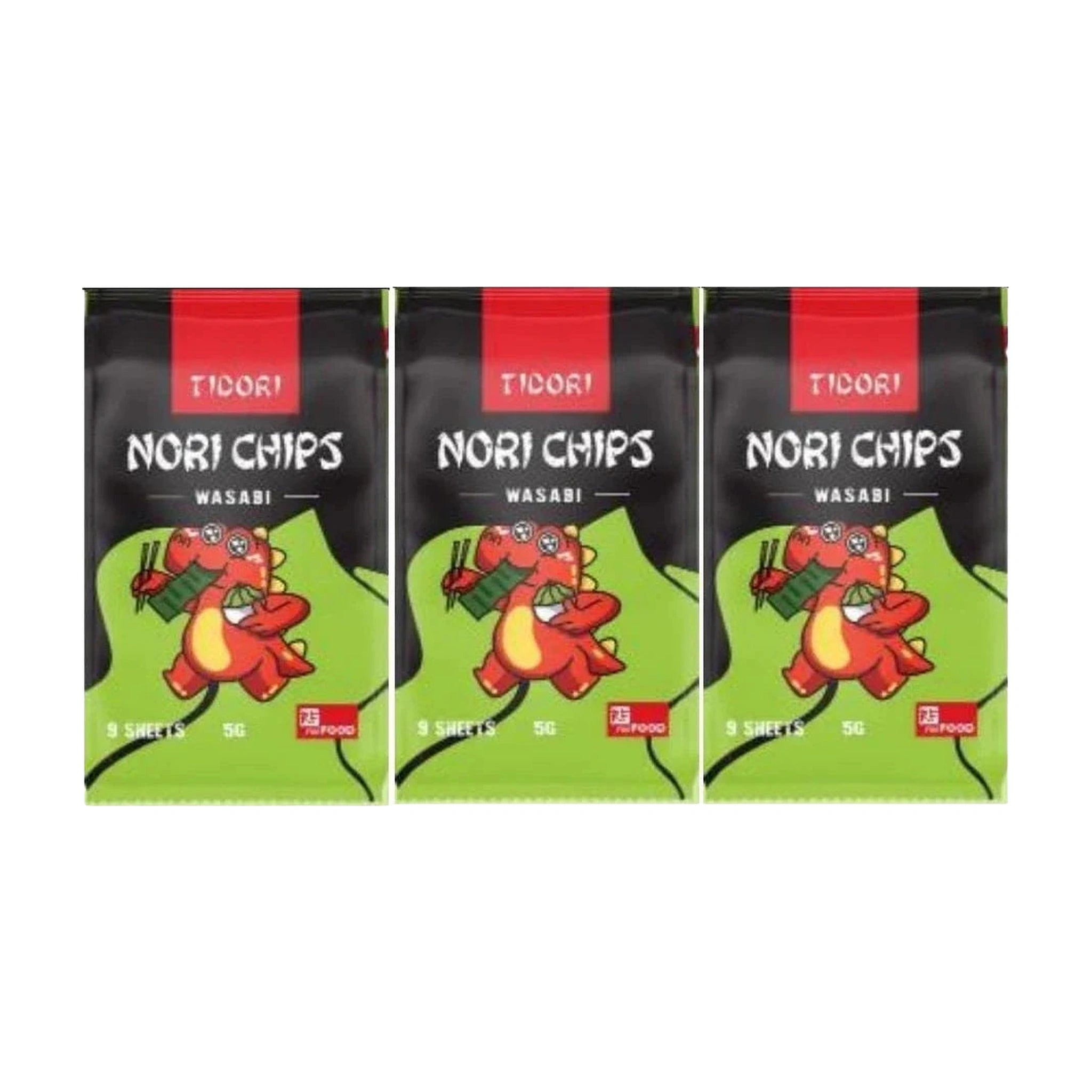 Tidori Nori Chips Wasabi Flavour 5g (Pack of 3)