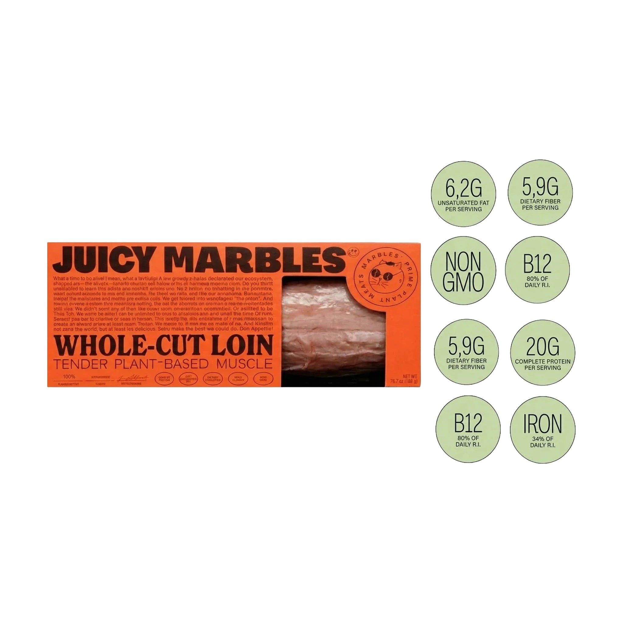 Juicy Marbles Plant-Based Vegan Tender Whole Cut Loin