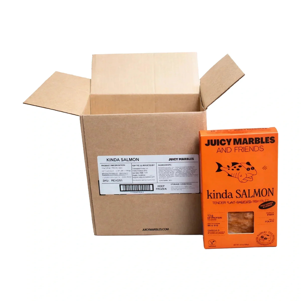 Juicy Marbles Kinda Salmon Vegan Fillet, Pack of 14