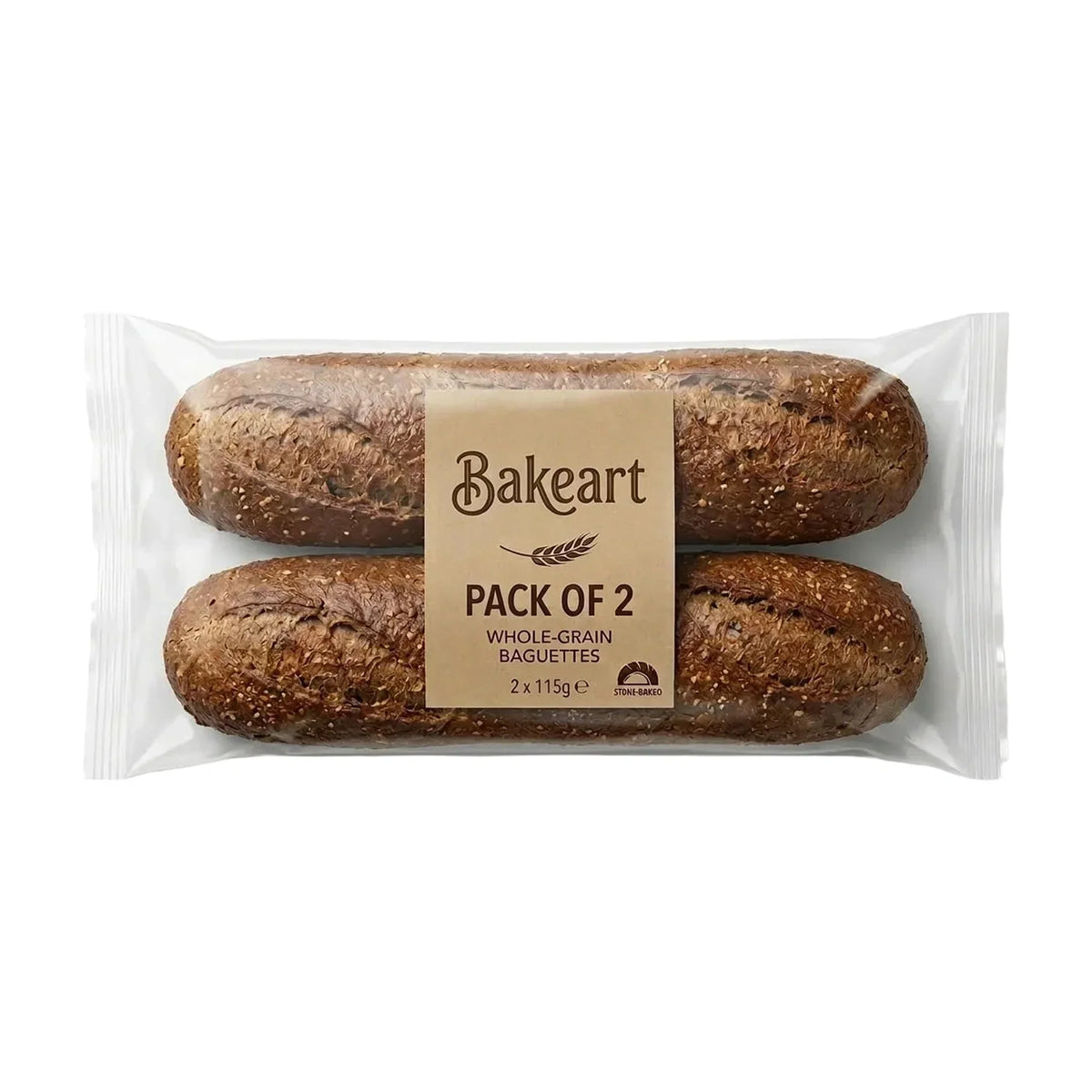 Freshly Baked Demi Baguette Malt 115g Each (Pack of2)