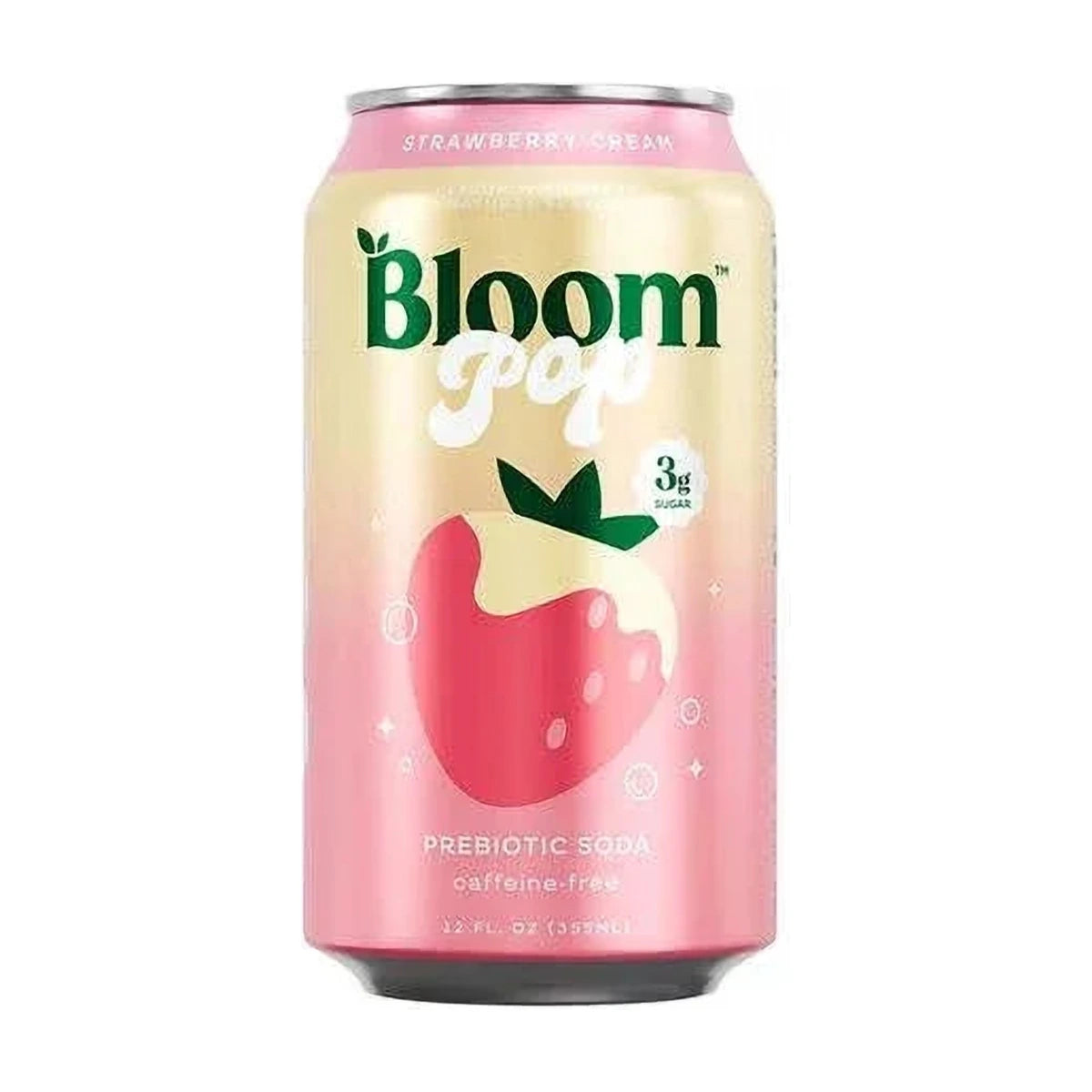 Bloom Pop Strawberry Cream Prebiotic Soda 355ml | Welaza