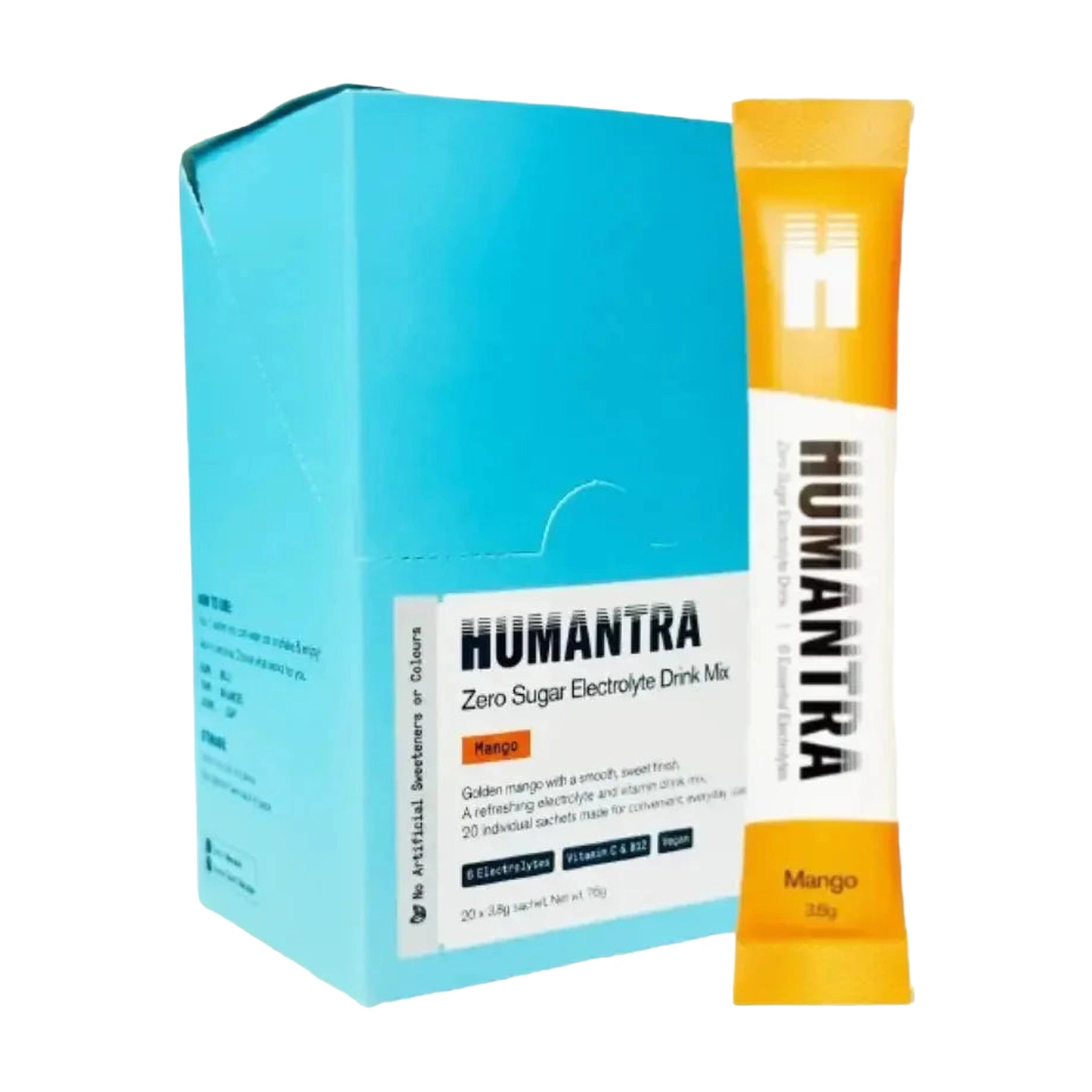 Humantra Mango Electrolyte Hydration Pack – Zero Sugar, 20 Servings, 72g