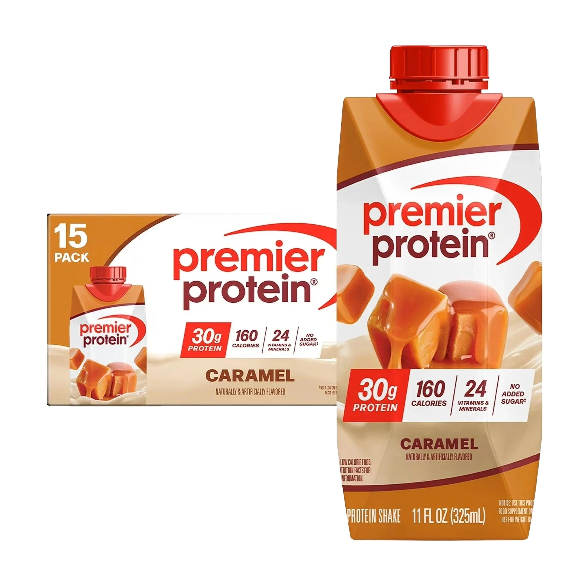 Premier Protein 30g High Protein Shake, Caramel 11 fl. oz., 15 Pack