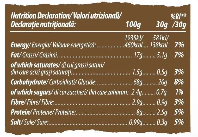 Rice Up Whole Grain Rice Chips Gorgonzola and Caramelized Pear 60G, Gluten free, No GMO