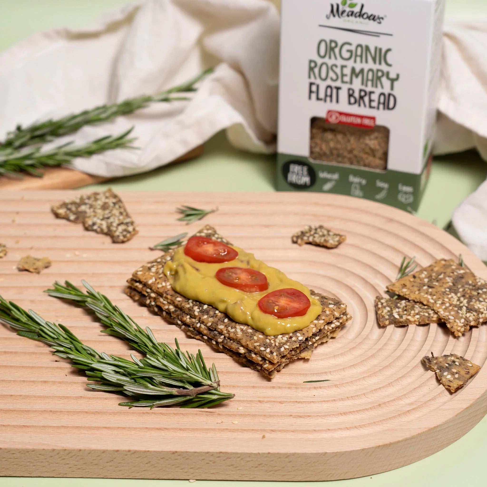 Meadows Organic Rosemary Flat Bread 140g