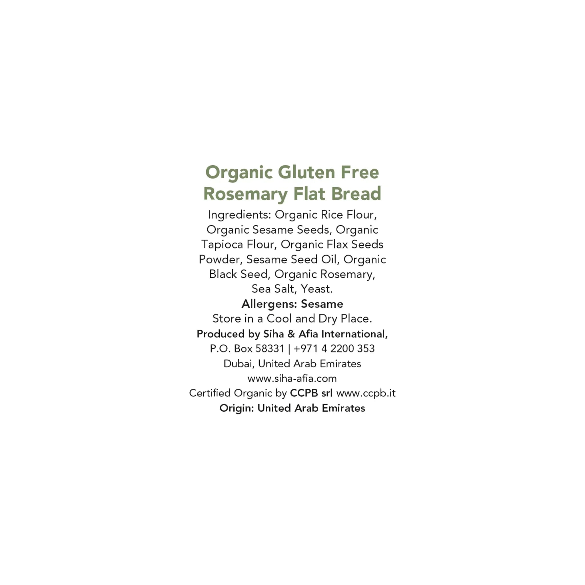 Meadows Organic Rosemary Flat Bread 140g