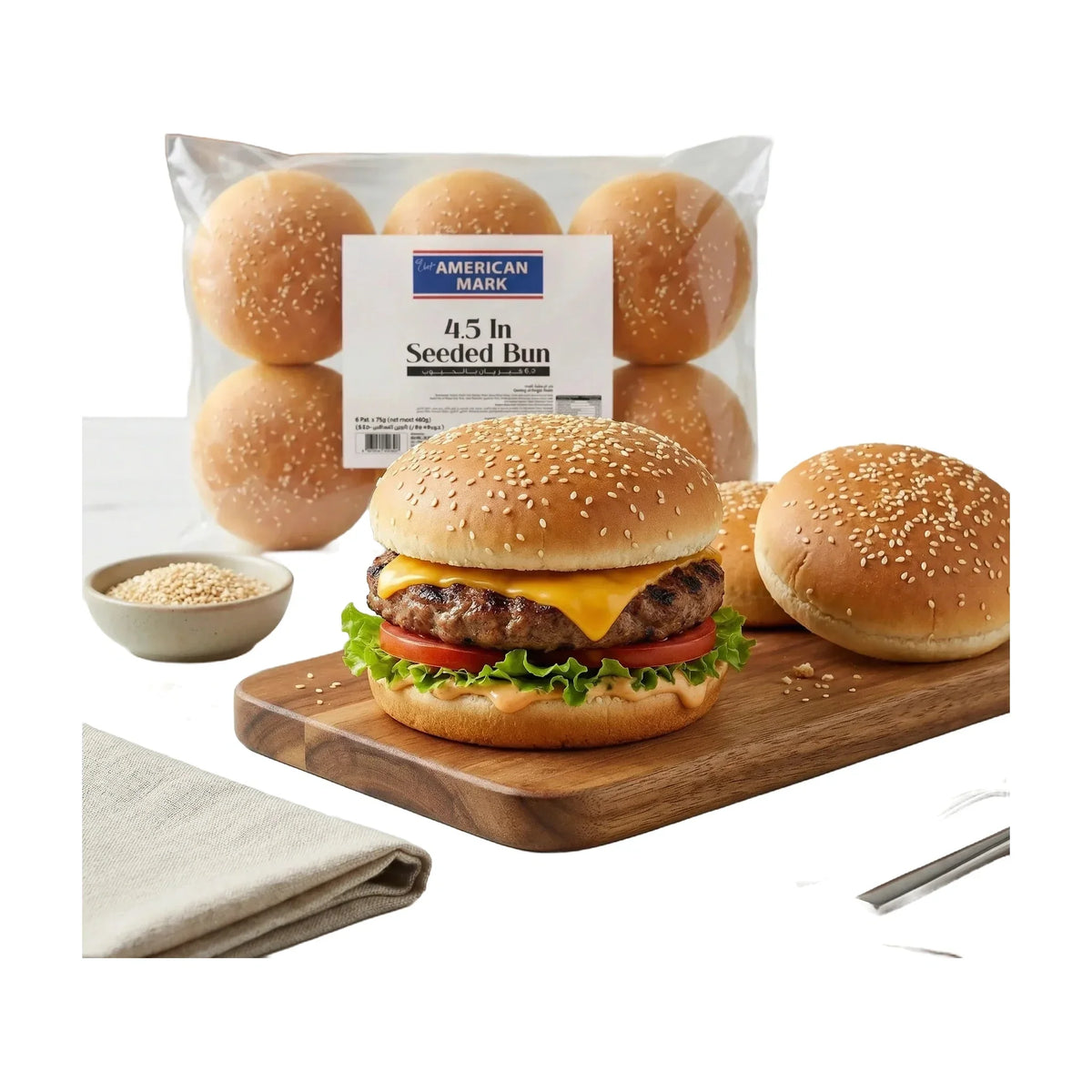 Seeded Bun 4.5 inch – 6pcs (450g)