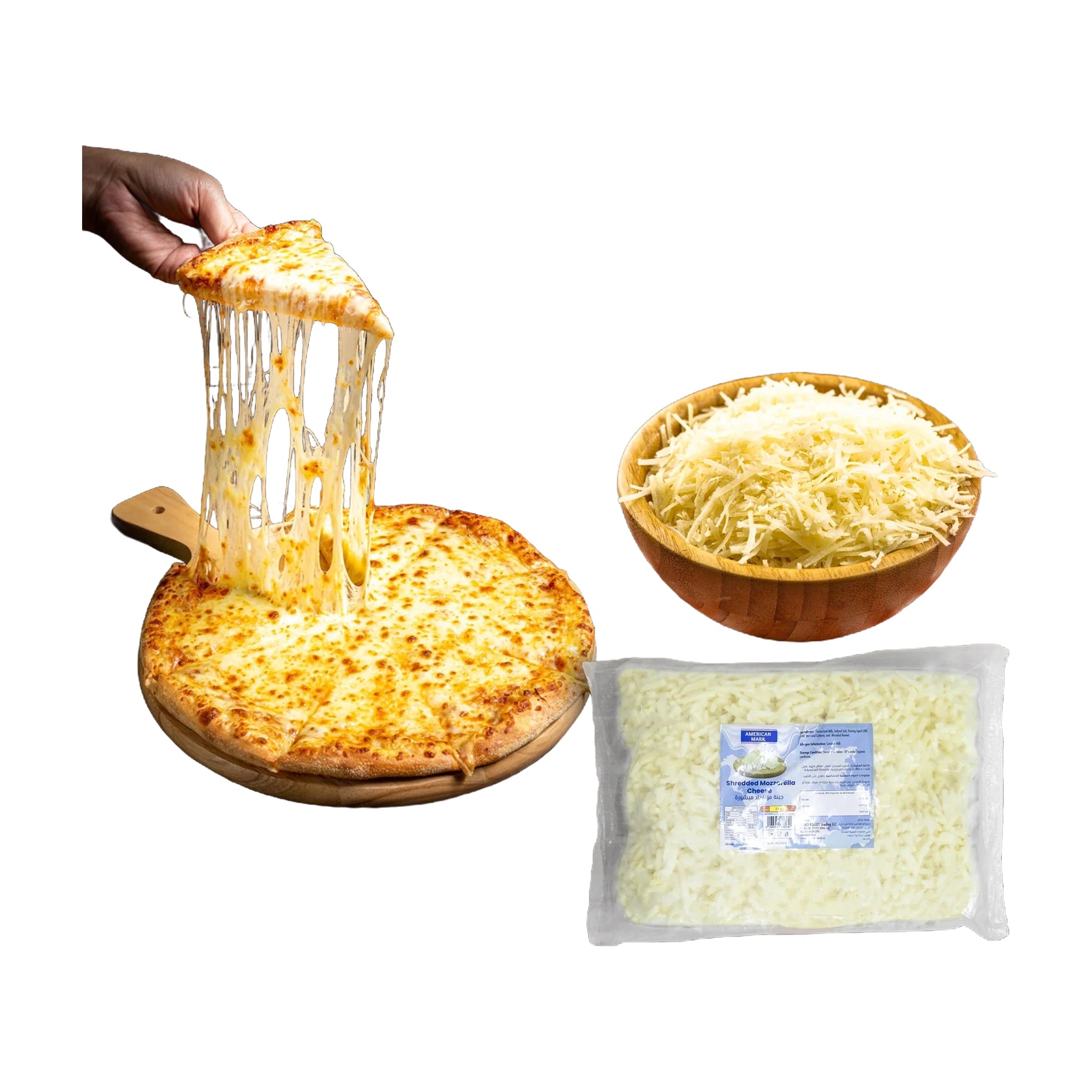 Shredded Mozzarella Cheese 2 kg – 100% Dairy | American Mark