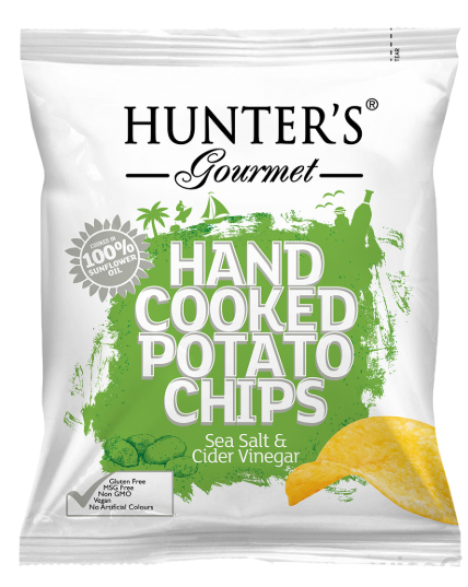 Hunter's Gourmet sea salt and cider vinegar potato chips 40g