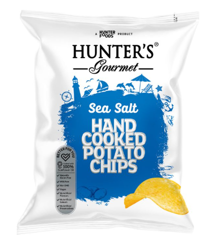 Hunter's Gourmet sea salt potato chips 125g
