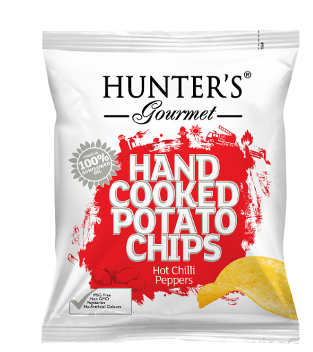 Hunter's Gourmet hot chilli peppers potato chips 40g