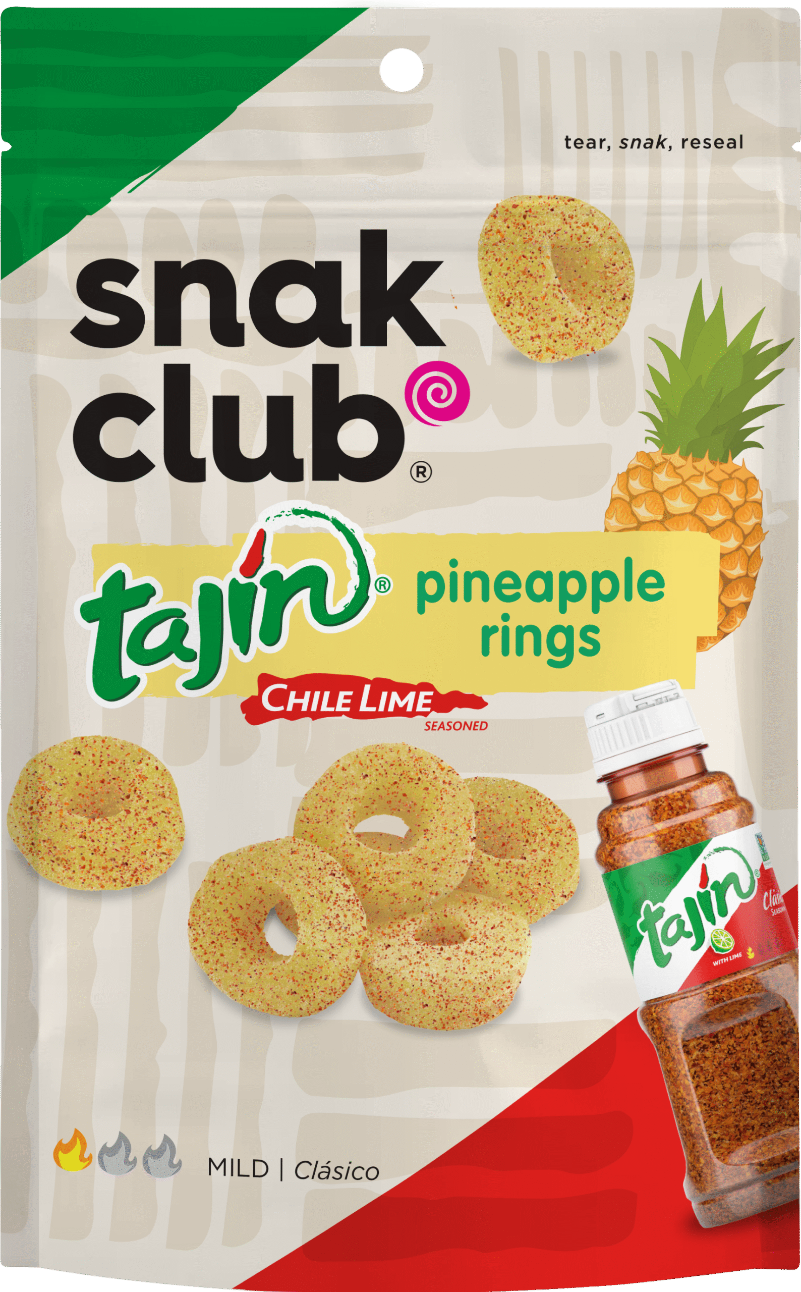 Snak Club Tajin pineapple rings 64g