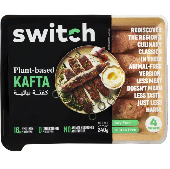 iPlantBased Switch Plant-based Kafta frozen skewers, soy free, gluten free, 240g, UAE vegan food