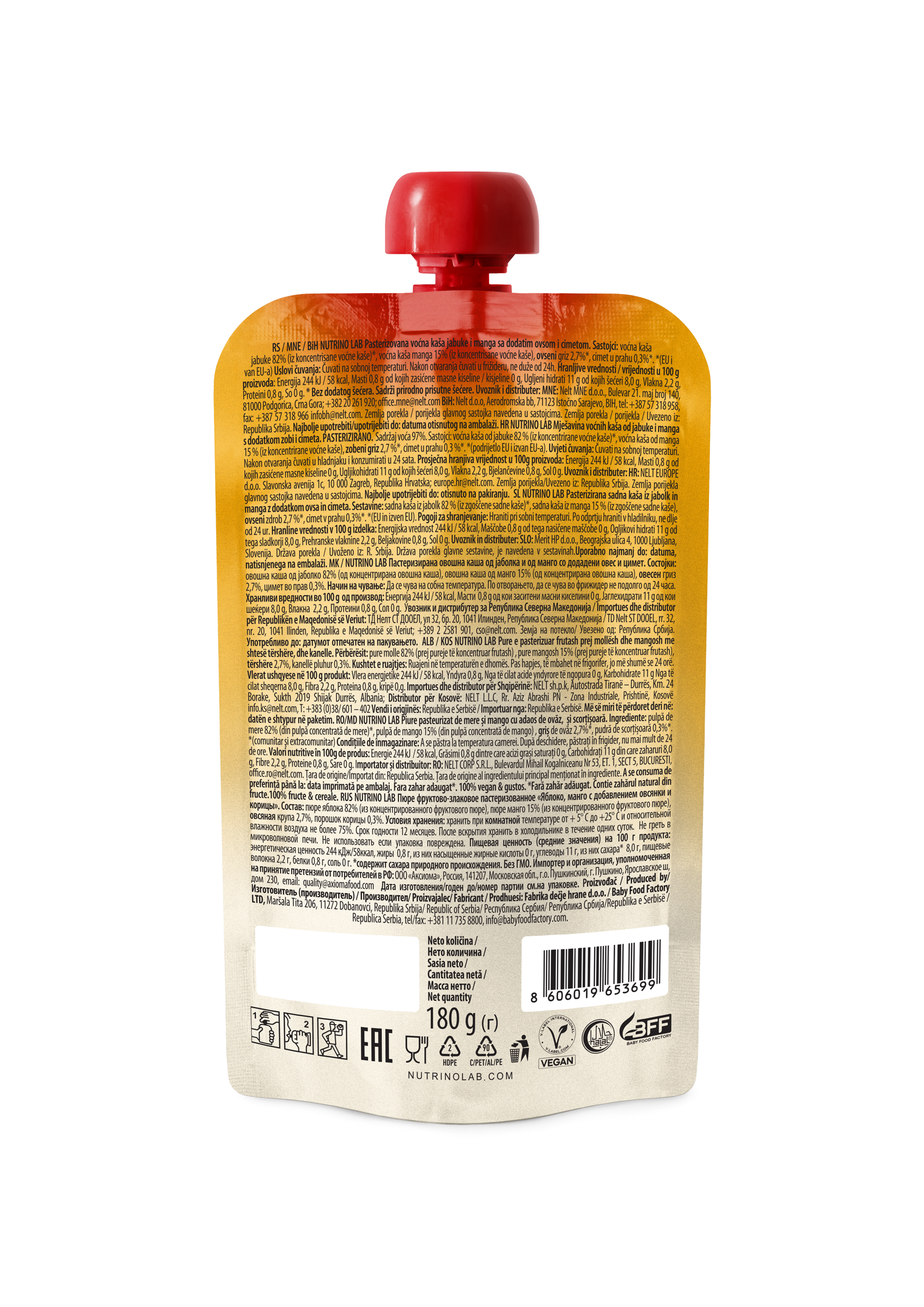 Nutrino Lab “Take It Easy Mix – Apple Mango Oat & Cinnamon 180g