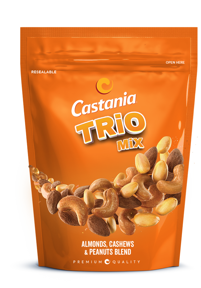 Castania Trio Mix, Almonds, Cashews & Peanut Blend 225gm