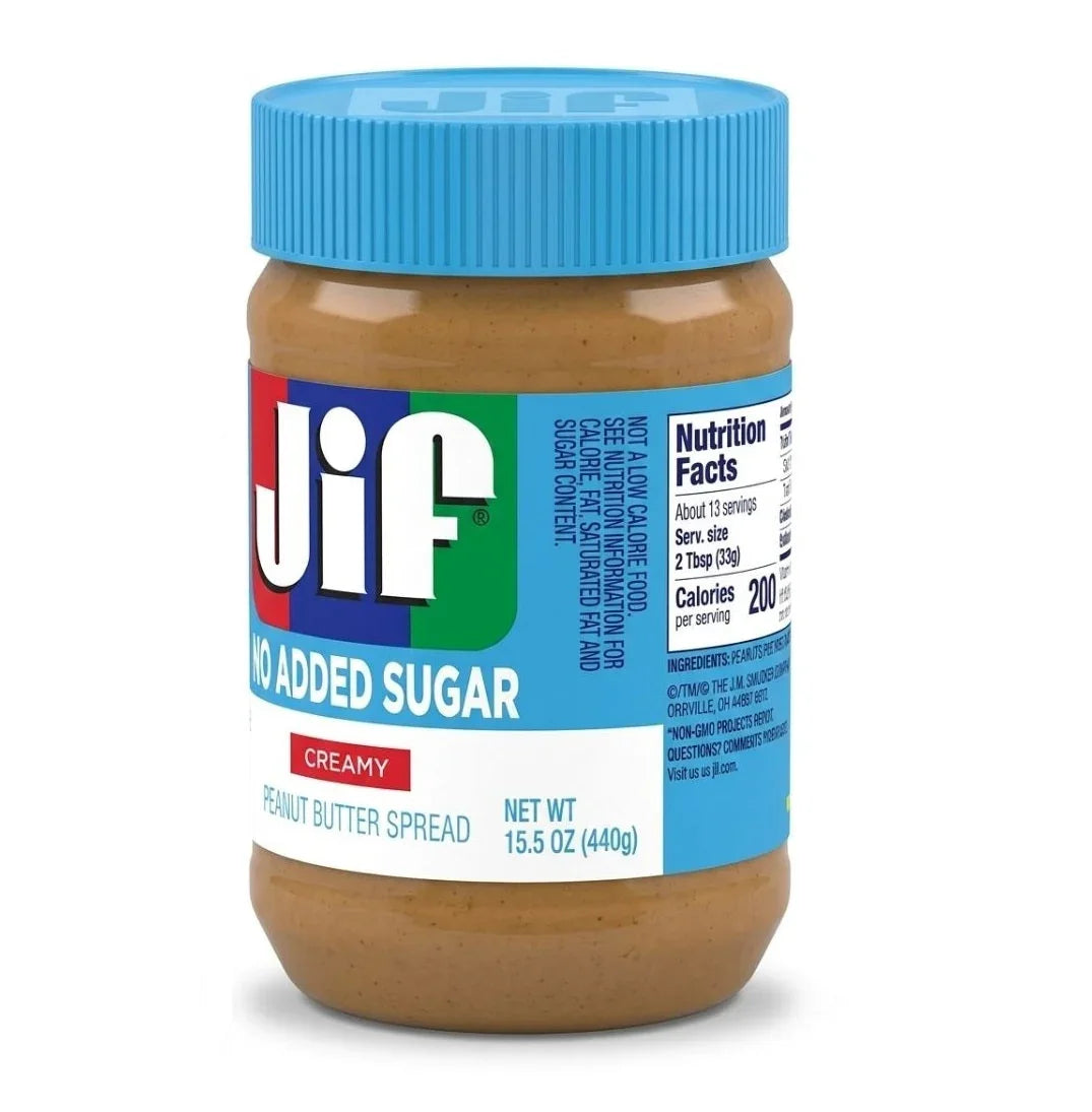 Jif No Added Sugar Creamy Peanut Butter Spread 440g