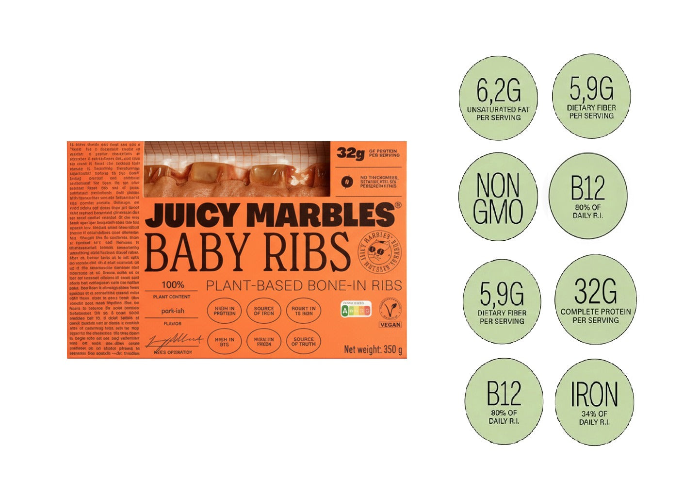 Juicy Marbles Signature Plant-Based Vegan (6 Assortment) Whole Cut Filet, Thick Cut Loin, Baby Ribs, Lamb Ish, Kinda Cod & Ki