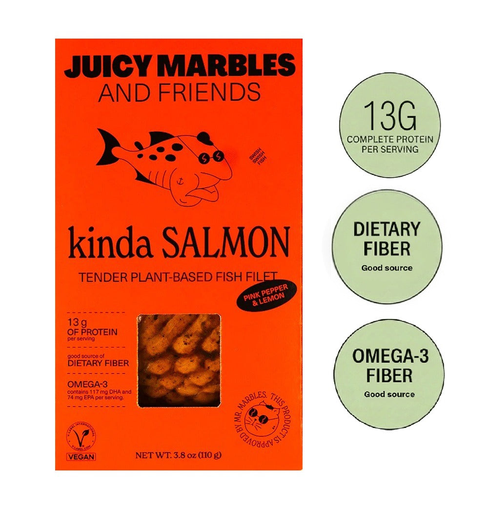 Juicy Marbles Signature Plant-Based Vegan (6 Assortment) Whole Cut Filet, Thick Cut Loin, Baby Ribs, Lamb Ish, Kinda Cod & Ki