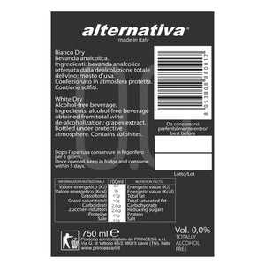 Alternativa 0.0% Bianco Halal-Certified (Alcohol Free) White Dry Wine 750ml