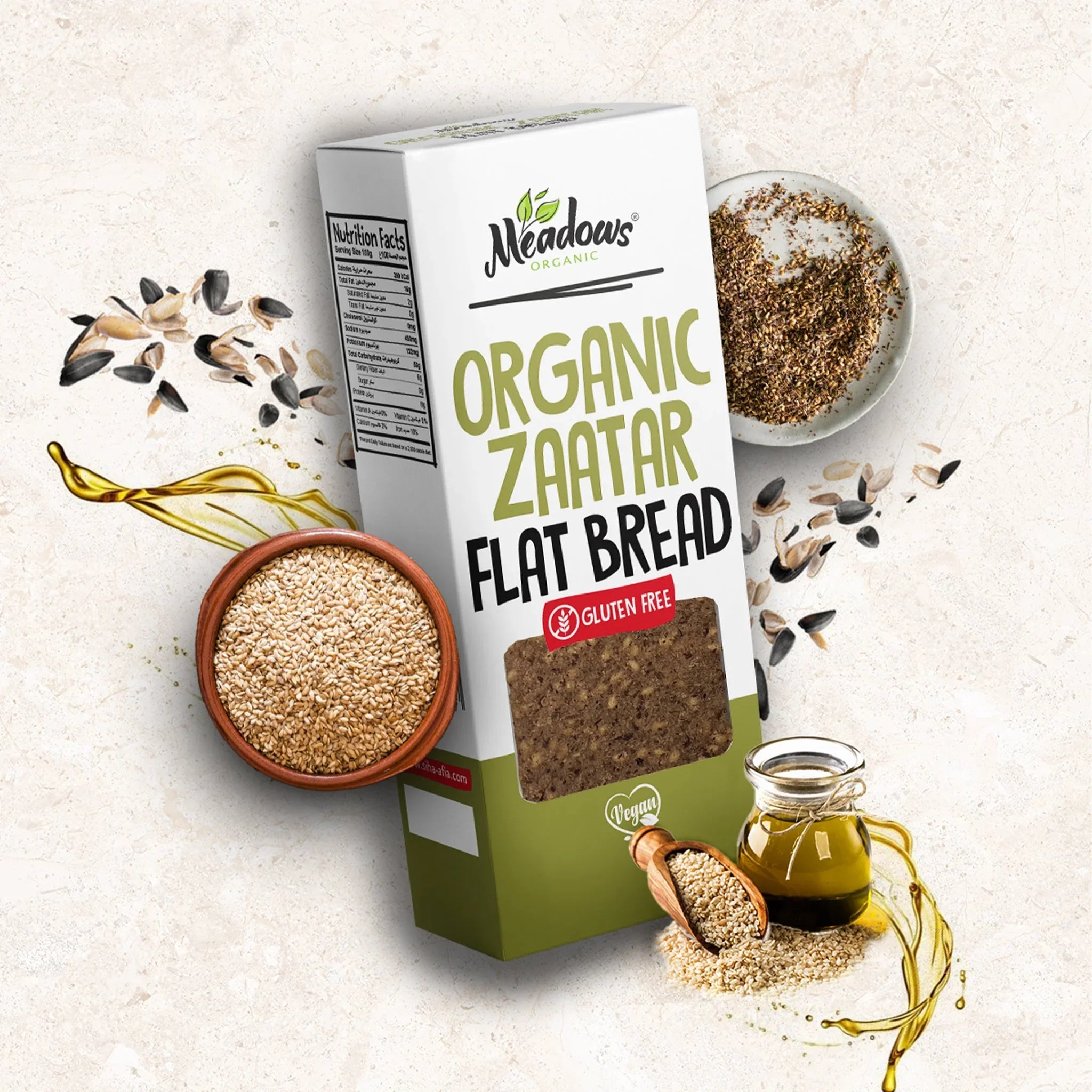 Meadows Organic Zaatar Flat Bread 140g