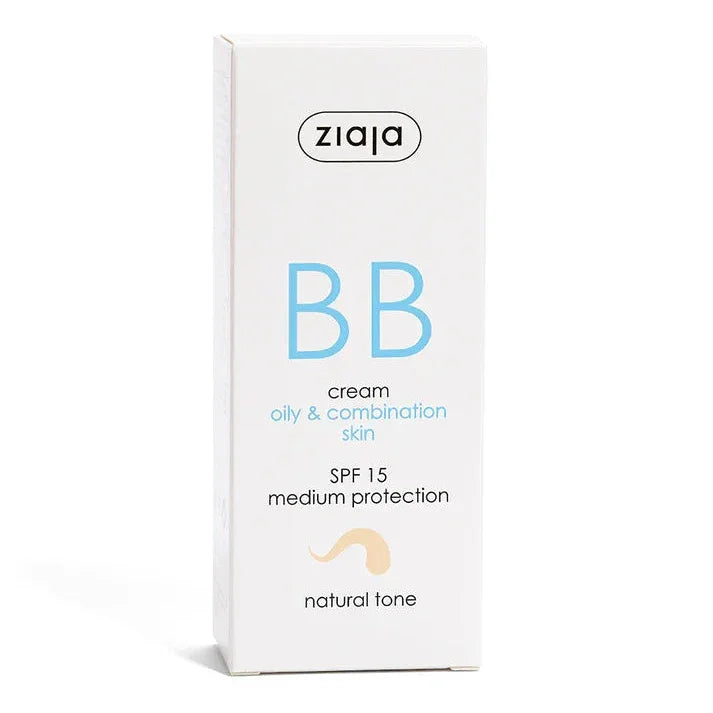 BB Cream Oily & Combination Skin, SPF15 Medium Protection Natural Tone (Ziaja) - Image 2