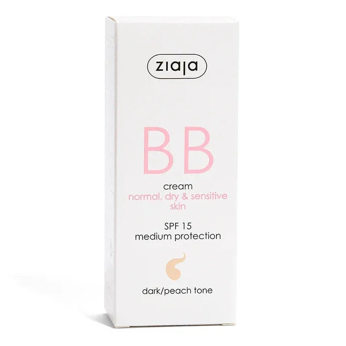BB Cream Normal, Dry & Sensitive Skin, SPF15 Medium Protection Dark/Peach Tone (Ziaja) - Image 2
