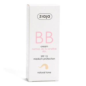 BB Cream Normal, Dry & Sensitive Skin SPF15 Medium Protection Natural Tone (Ziaja) - Image 2