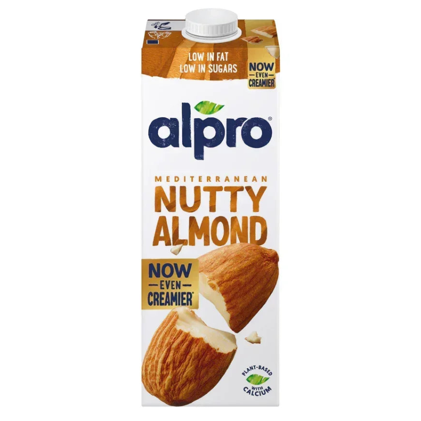 Alpro Mediterranean Nutty Almond plant-based milk carton, vegan almond drink UAE