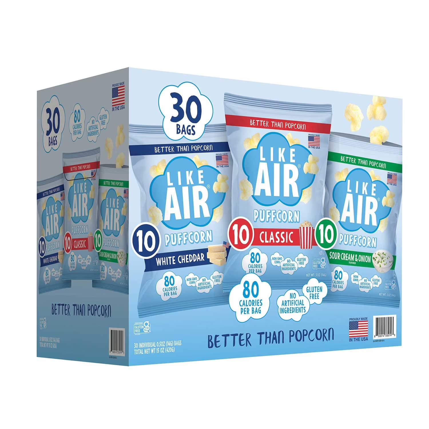 Like Air Puffcorn Variety Pack 14g (30pk)