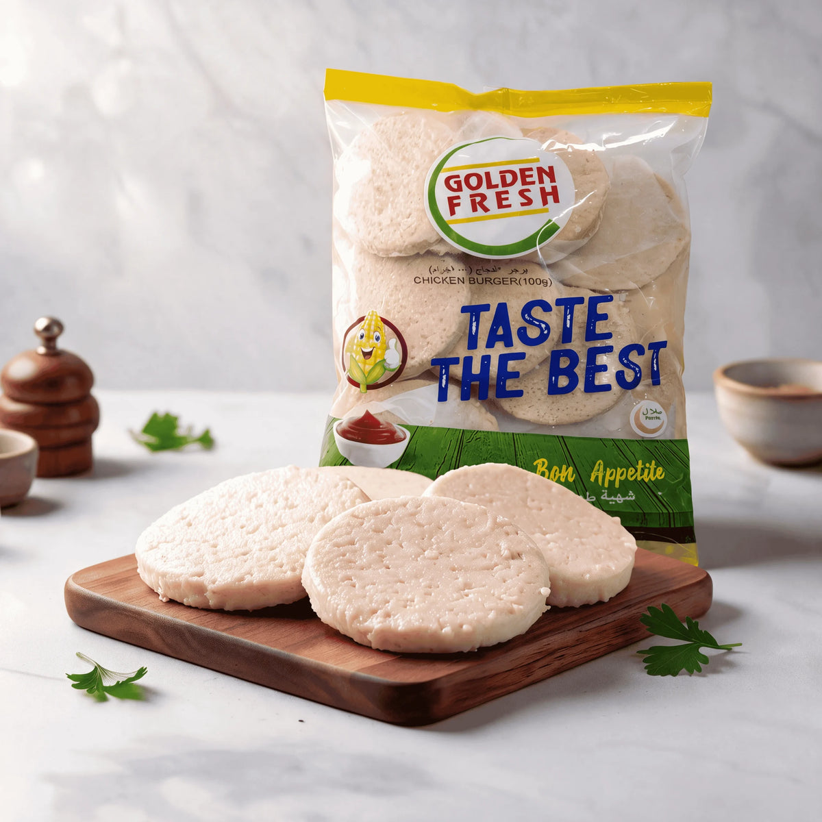 Chicken Burger 100gm (1 kg / 10 pcs)