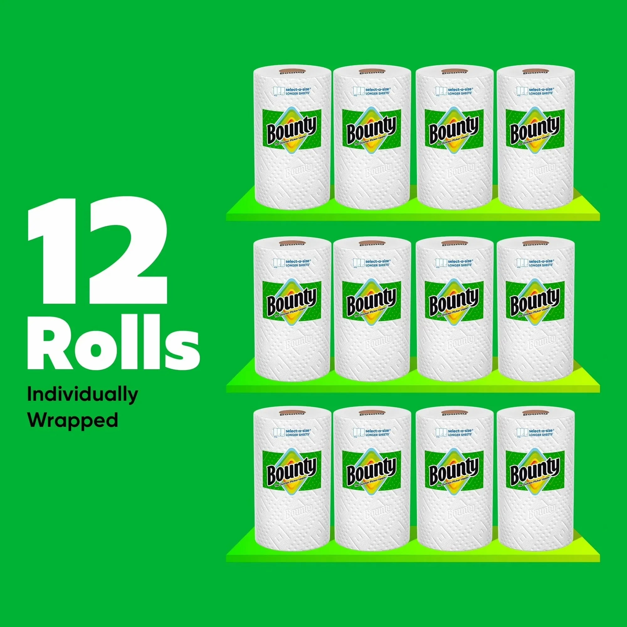 Bounty Select A-Size Paper Towels - 12 Rolls