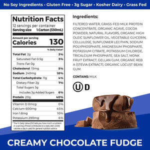 Orgain 20g Clean Protein Grass Fed Shake, Creamy Chocolate Fudge 330ml
