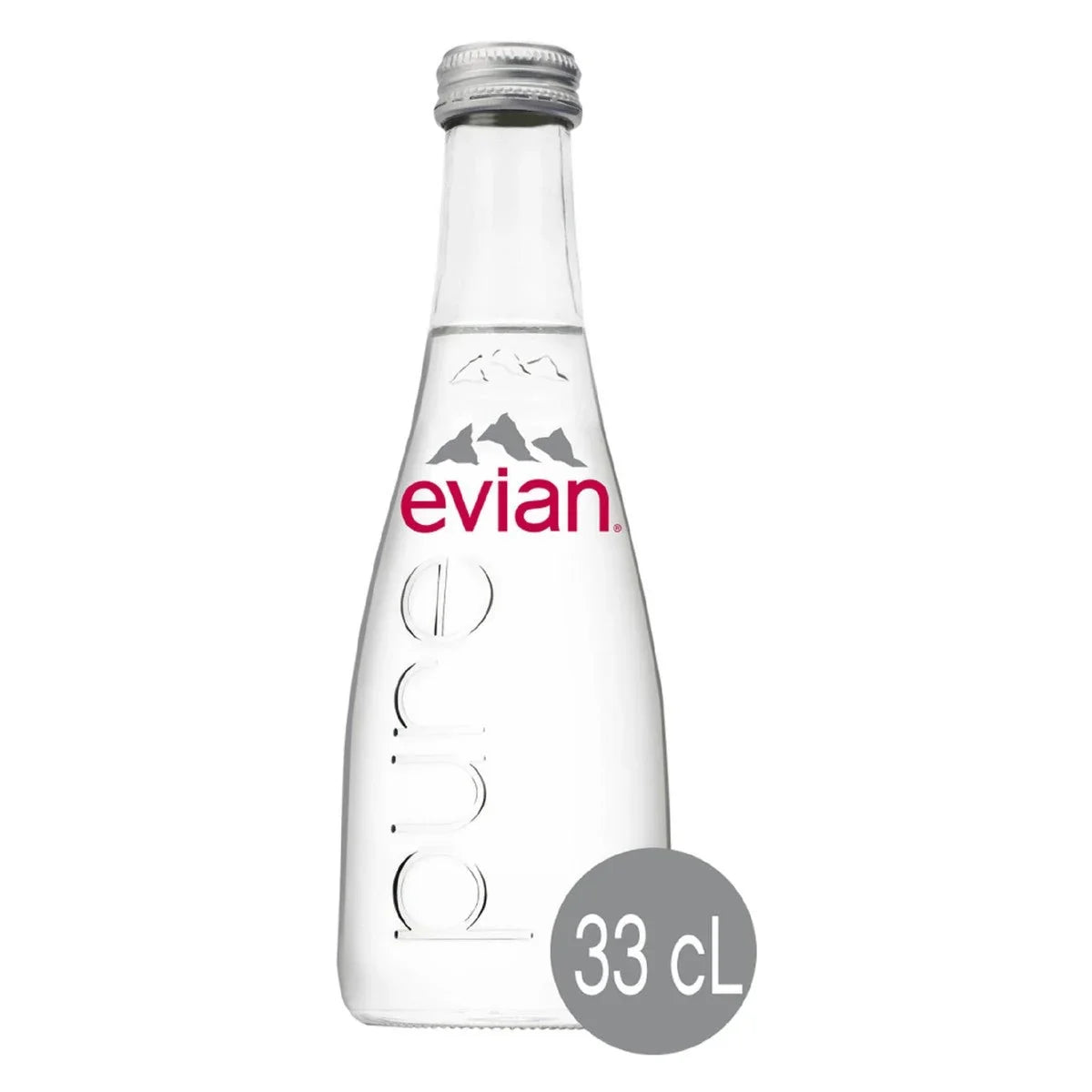 Evian Mineral Water Glass Bottles 330ml