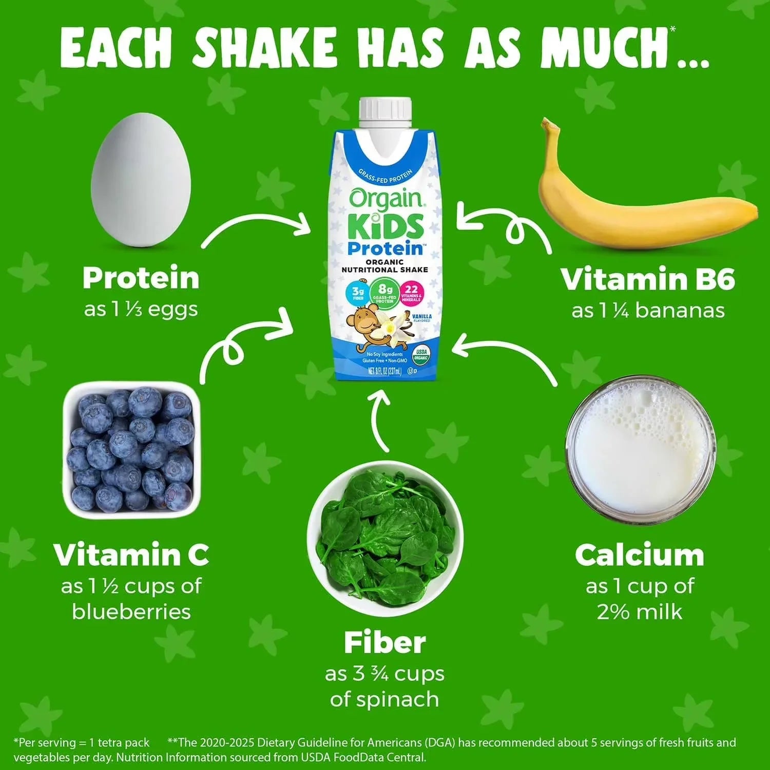 Orgain Kids 8g Protein Organic Nutritional Shake, Vanilla 237ml