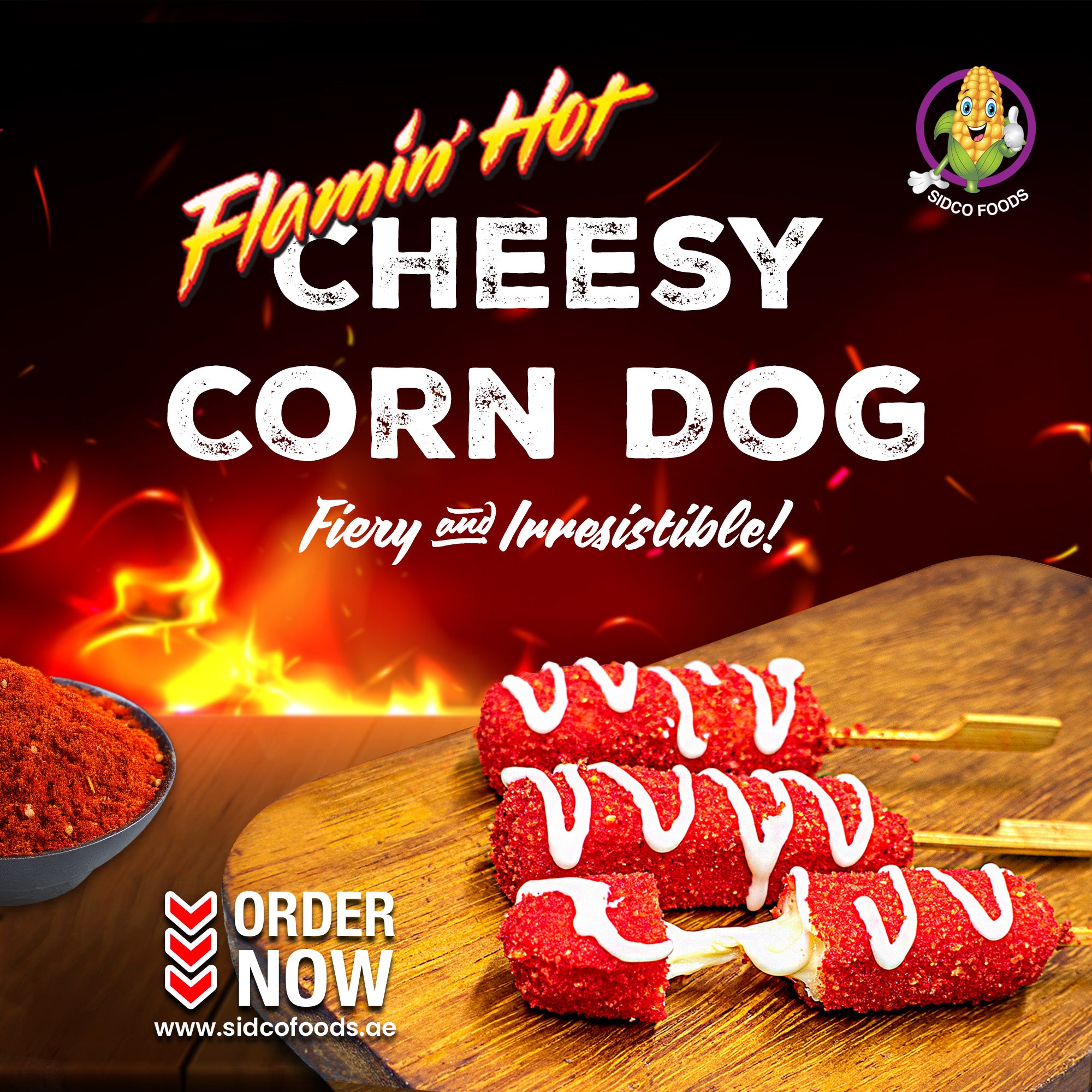 Cheetos Flaming Hot Cheese Veg Corn Dog 280-300g (4-5 pcs)